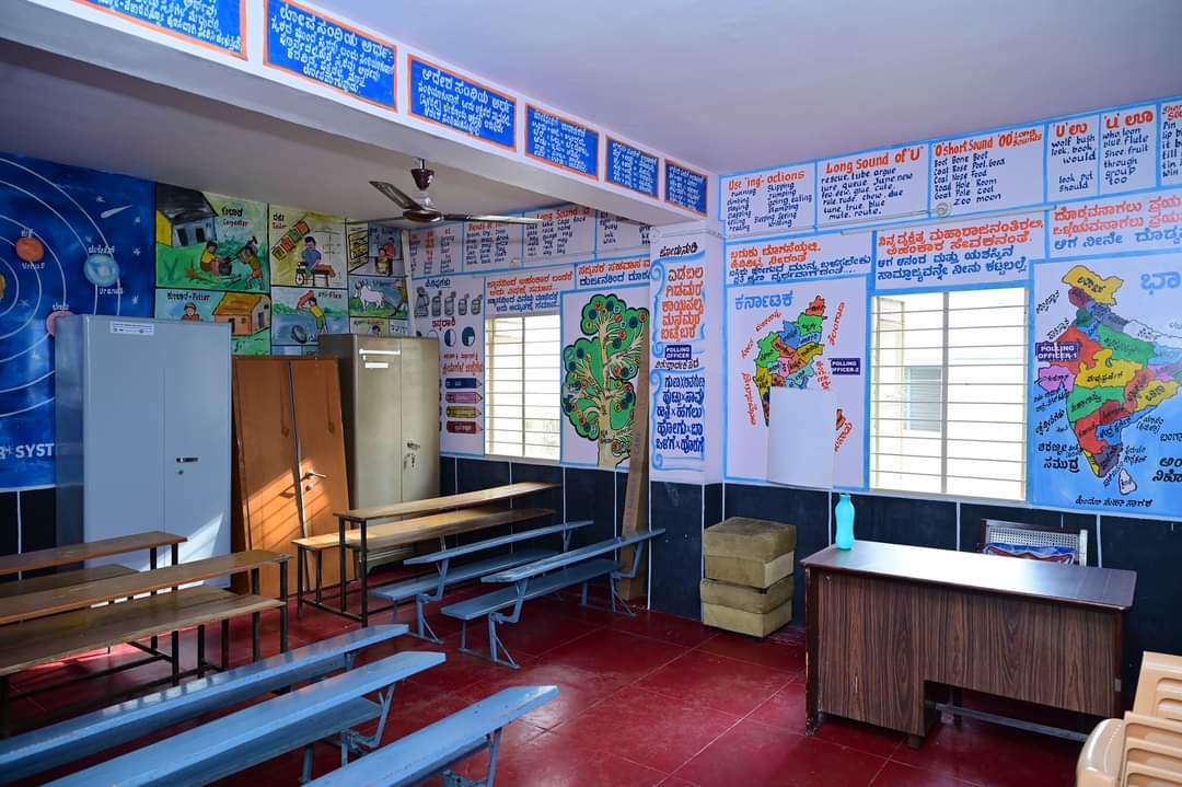 Educational Classroom with Learning Materials